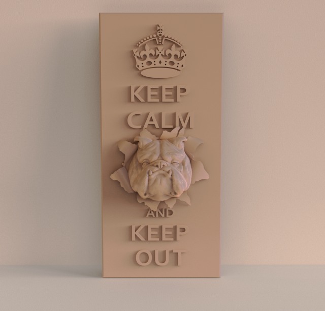 STL CNC Router file 3dprintable Panel Beware of dog 3D 프린트 모델 .c4d .max .obj .3ds .fbx .stl .blend 