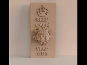 STL CNC ルーター ファイル 3dprintable パネル 犬に注意してください 3Dプリントモデル