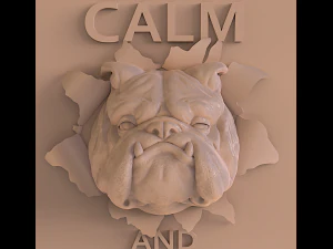STL CNC Router file 3dprintable Panel Beware of dog 3D Print Model