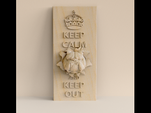 STL CNC Router file 3dprintable Panel Beware of dog 3D 프린트 모델