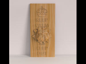 STL CNC Router file 3dprintable Panel Beware of dog 3D 프린트 모델