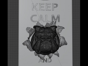 STL CNC Router file 3dprintable Panel Beware of dog 3D 프린트 모델