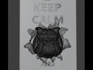 STL CNC Router file 3dprintable Panel Beware of dog 3D Print Model