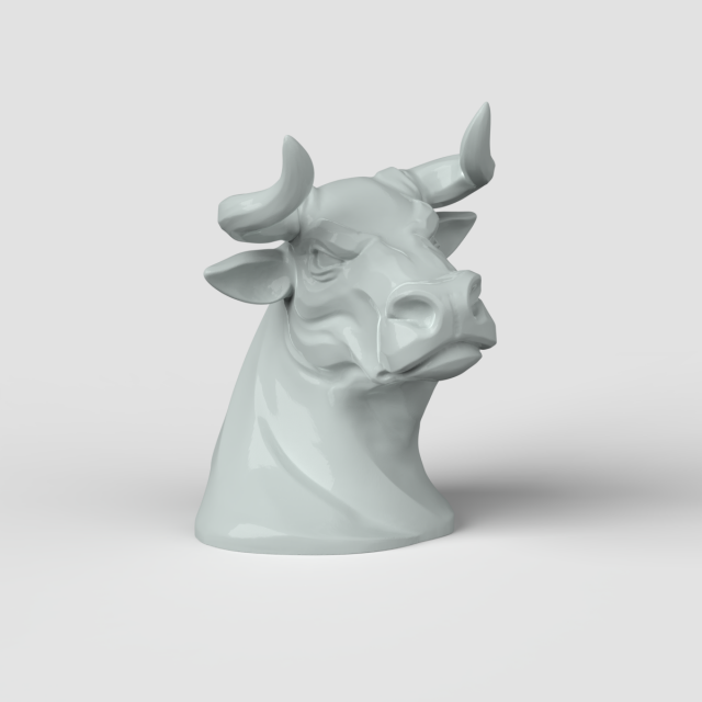 STL CNC Router file 3dprintable Bull Head 3D प्रिंट मॉडल .c4d .max .obj .3ds .fbx .stl .blend 