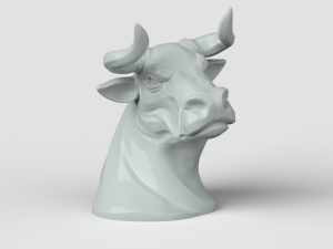 STL CNC Router file 3dprintable Bull Head 3D Print Model