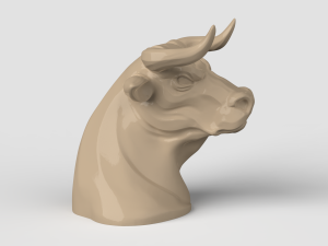 STL CNC Router file 3dprintable Bull Head 3D प्रिंट मॉडल