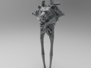 STL CNC Router file 3dprintable Hairpin Tiger 3D Print Model