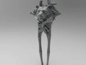 STL CNC Router file 3dprintable Hairpin Tiger 3D Print Model