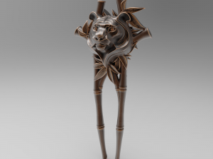 STL CNC Router file 3dprintable Hairpin Tiger 3D Print Model