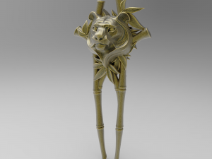 STL CNC Router file 3dprintable Hairpin Tiger 3D Print Model