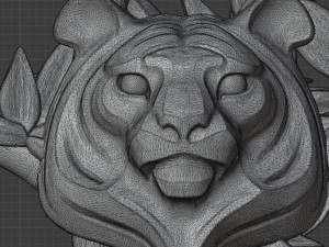 STL CNC Router file 3dprintable Hairpin Tiger 3D Print Model