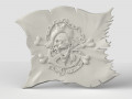  STL CNC Router file 3dprintable Scull Pirate Flag 3D Print Models