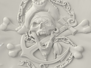 STL CNC Router file 3dprintable Scull Pirate Flag 3D 프린트 모델
