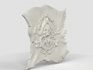 STL CNC Router file 3dprintable Scull Pirate Flag 3D 프린트 모델