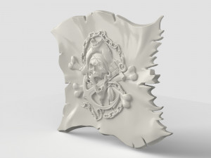 STL CNC Router file 3dprintable Scull Pirate Flag 3D 프린트 모델