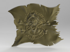 STL CNC Router file 3dprintable Scull Pirate Flag 3D 프린트 모델
