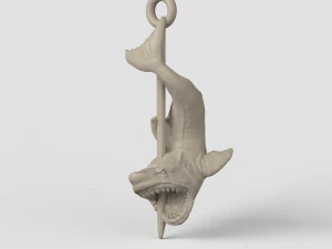 STL CNC ルーター ファイル 3D プリント可能なシャーク ペンダント 3Dプリントモデル