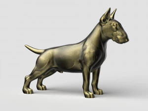 STL CNC Router file 3dprintable Bull Terrier 3D Print Model