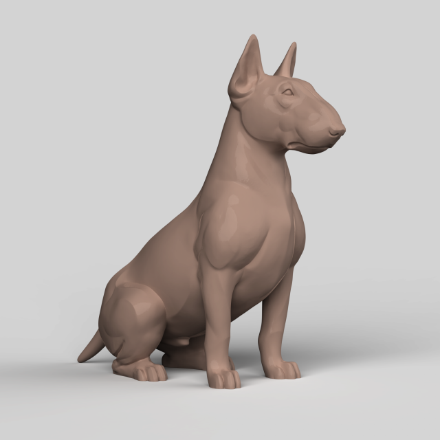 STL CNC Router file 3dprintable Sitting Bull Terrier 3D Принт Модель .c4d .max .obj .3ds .fbx .stl .blend 