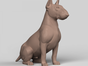 STL CNC Router file 3dprintable Sitting Bull Terrier 3D Baskı Modeli