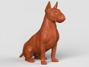 STL CNC Router file 3dprintable Sitting Bull Terrier 3D Принт Модель