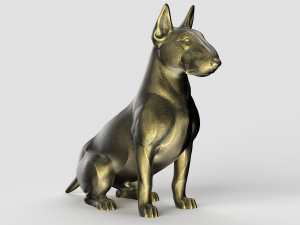 STL CNC Router file 3dprintable Sitting Bull Terrier 3D Принт Модель