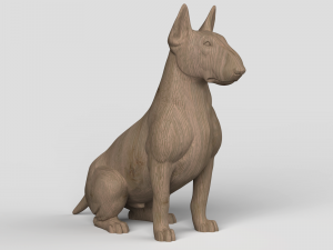 STL CNC Router file 3dprintable Sitting Bull Terrier 3D Принт Модель