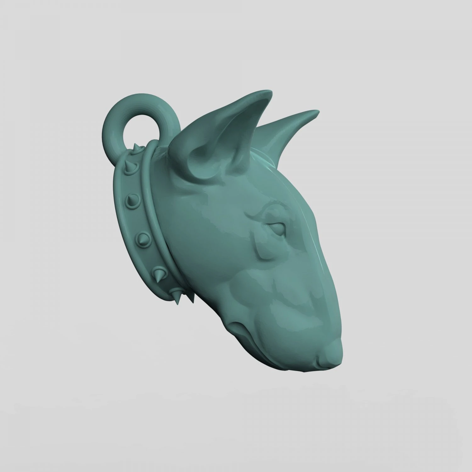 STL CNC Router file 3dprintable Bull Terrier Pendant 3D Print Model .c4d .max .obj .3ds .fbx .stl .blend 