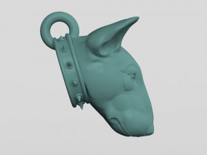 STL CNC Router file 3dprintable Bull Terrier Pendant Model do druku 3D