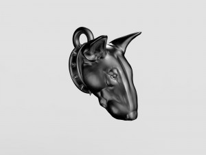 STL CNC Router file 3dprintable Bull Terrier Pendant Model do druku 3D