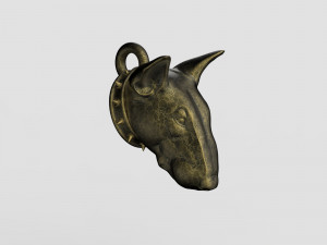 STL CNC Router file 3dprintable Bull Terrier Pendant Model do druku 3D