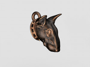 STL CNC Router file 3dprintable Bull Terrier Pendant Model do druku 3D