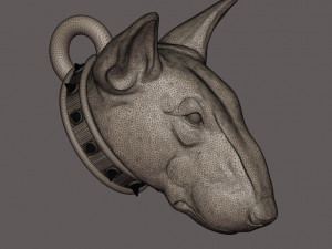 STL CNC Router file 3dprintable Bull Terrier Pendant Model do druku 3D