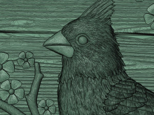 STL CNC Router file 3dprintable Cardinal Bird Panel Model do druku 3D