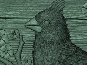 STL CNC Router file 3dprintable Cardinal Bird Panel 3D Print Model