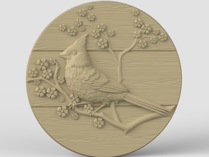 STL CNC Router file 3dprintable Cardinal Bird Panel 3D प्रिंट मॉडल