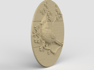 STL CNC Router file 3dprintable Cardinal Bird Panel Model do druku 3D