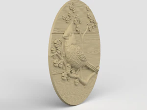 STL CNC Router file 3dprintable Cardinal Bird Panel 3D Print Model