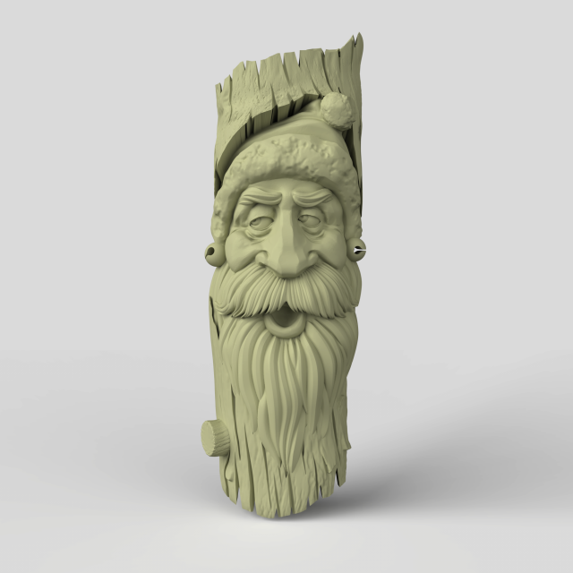 STL CNC Router file 3dprintable Santa Tree Mask 3D प्रिंट मॉडल .c4d .max .obj .3ds .fbx .stl .blend 