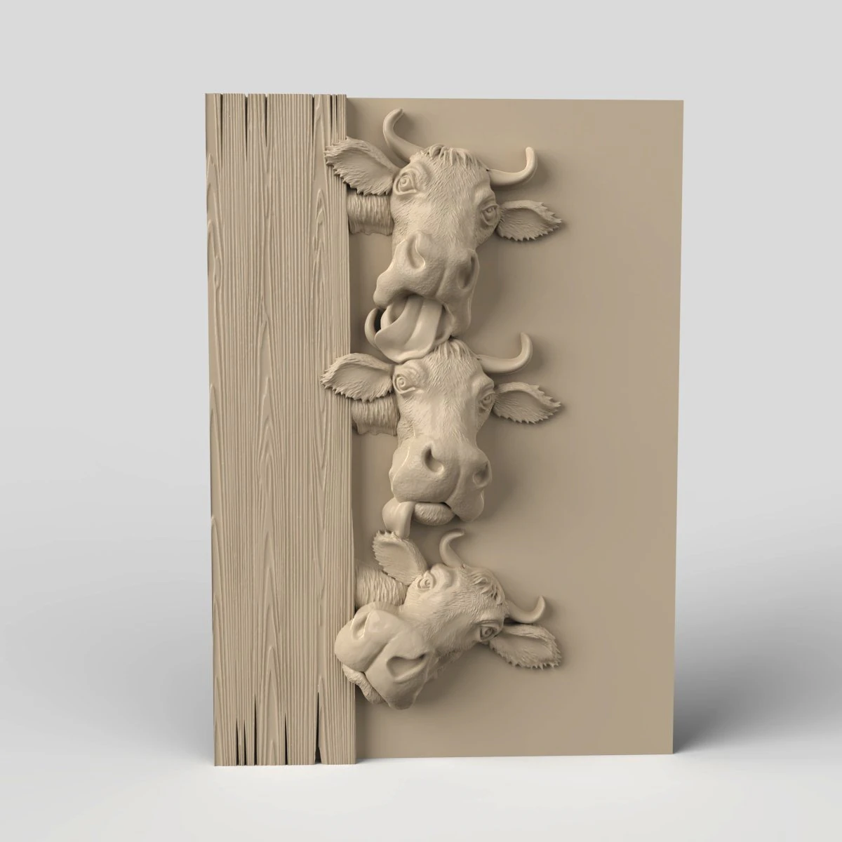 Arquivo STL CNC Router 3dprintable Cows Panel Modelo de Impressão 3D .c4d .max .obj .3ds .fbx .stl .blend