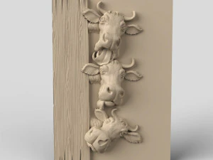 Plik routera STL CNC Panel krowy do wydrukowania w 3D Model do druku 3D