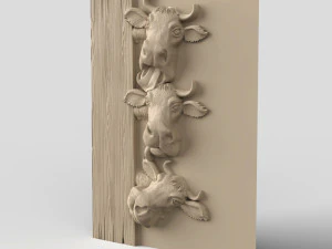 Arquivo STL CNC Router 3dprintable Cows Panel Modelo de Impressão 3D