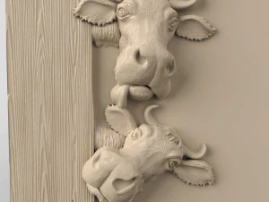 Arquivo STL CNC Router 3dprintable Cows Panel Modelo de Impressão 3D