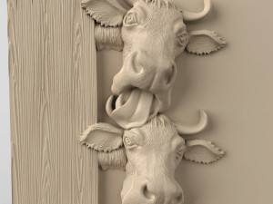 STL CNC Router file 3dprintable Cows Panel 3D प्रिंट मॉडल