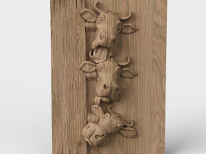 STL CNC Router file 3dprintable Cows Panel 3D प्रिंट मॉडल