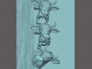STL CNC Router file 3dprintable Cows Panel 3D प्रिंट मॉडल