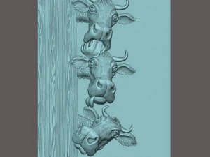 Arquivo STL CNC Router 3dprintable Cows Panel Modelo de Impressão 3D