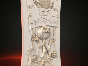 STL CNC Router file 3dprintable Halloween Panel 3D Принт Модель
