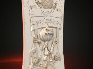 STL CNC Router file 3dprintable Halloween Panel 3D Print Model