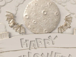 STL CNC Router file 3dprintable Halloween Panel 3D Print Model